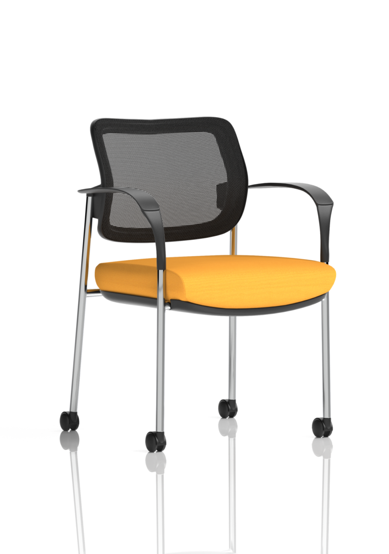 Brunswick Deluxe Medium Back Stacking Visitor Office Chair with Arms with Castors Bespoke - Image 45