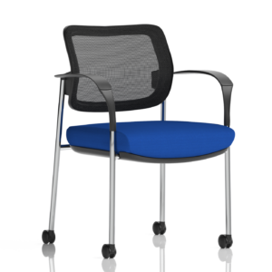 Brunswick Deluxe Medium Back Stacking Visitor Office Chair with Arms with Castors Bespoke - Image 46