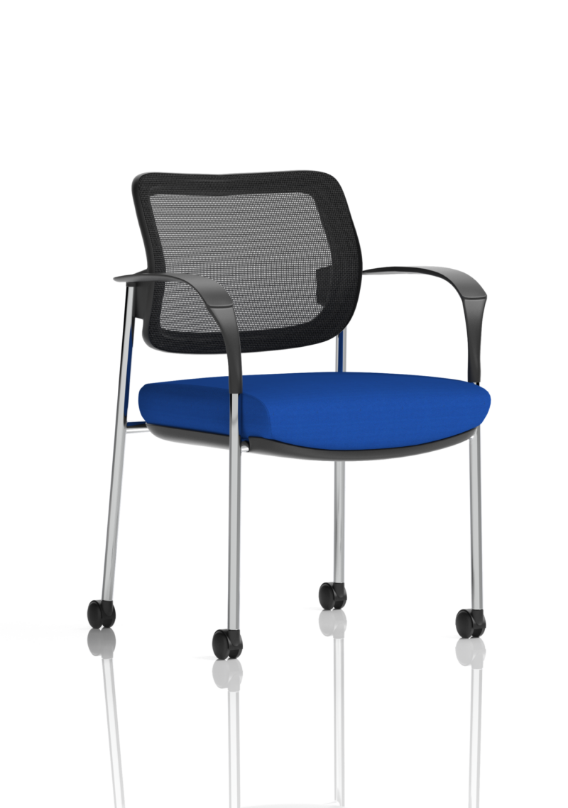Brunswick Deluxe Medium Back Stacking Visitor Office Chair with Arms with Castors Bespoke - Image 46