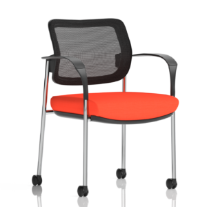 Brunswick Deluxe Medium Back Stacking Visitor Office Chair with Arms with Castors Bespoke - Image 47