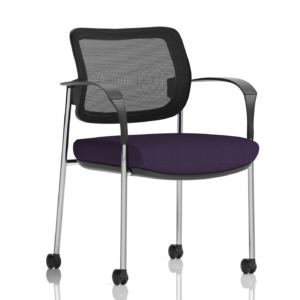Brunswick Deluxe Medium Back Stacking Visitor Office Chair with Arms with Castors Bespoke - Image 48