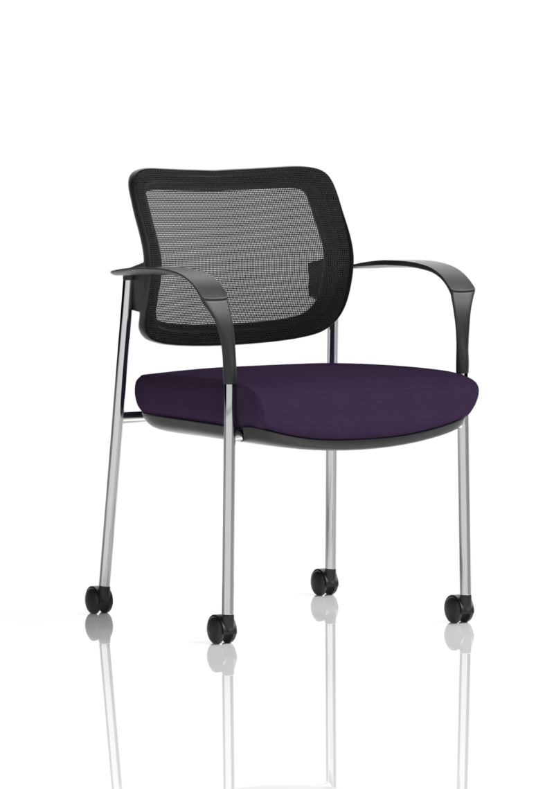 Brunswick Deluxe Medium Back Stacking Visitor Office Chair with Arms with Castors Bespoke - Image 48