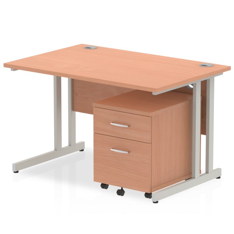 Impulse 1200mm Cantilever Straight Desk With Mobile Pedestal - Image 9