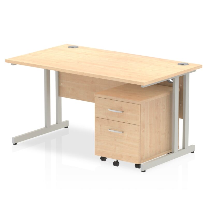 Impulse 1400mm Cantilever Straight Desk With Mobile Pedestal - Image 6