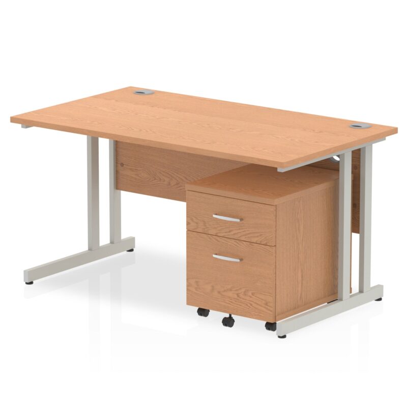 Impulse 1400mm Cantilever Straight Desk With Mobile Pedestal - Image 9
