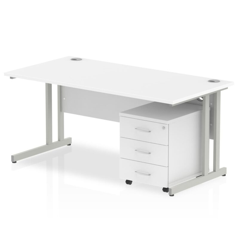 Impulse 1400mm Cantilever Straight Desk With Mobile Pedestal - Image 16