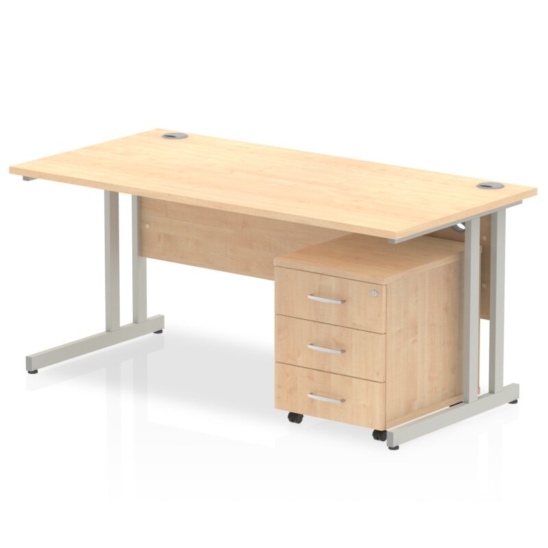 Impulse 1200mm Cantilever Straight Desk With Mobile Pedestal - Image 5