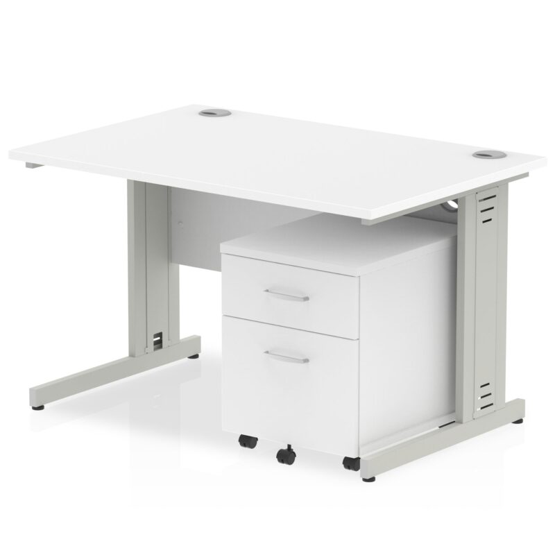 Impulse 1200mm Cable Managed Straight Desk With Mobile Pedestal - Image 32