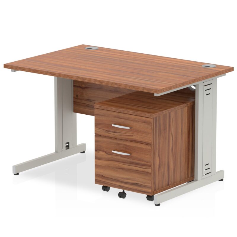 Impulse 1200mm Cable Managed Straight Desk With Mobile Pedestal - Image 29
