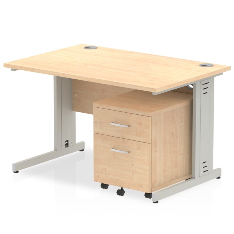 Impulse 1200mm Cable Managed Straight Desk With Mobile Pedestal - Image 23