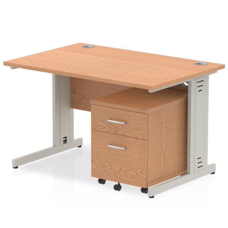 Impulse 1200mm Cable Managed Straight Desk With Mobile Pedestal - Image 26