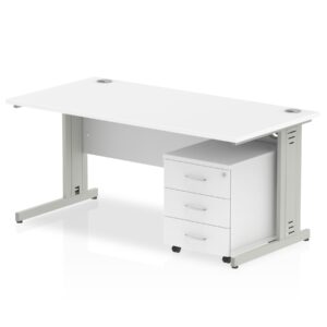 Impulse 1800mm Cable Managed Straight Desk With Mobile Pedestal - Image 4