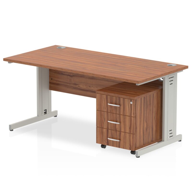 Impulse 1200mm Cable Managed Straight Desk With Mobile Pedestal - Image 11