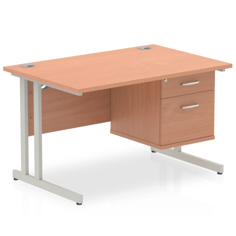 OE - Impulse 1200mm Cantilever Straight Desk With Single Fixed Pedestal - Image 6