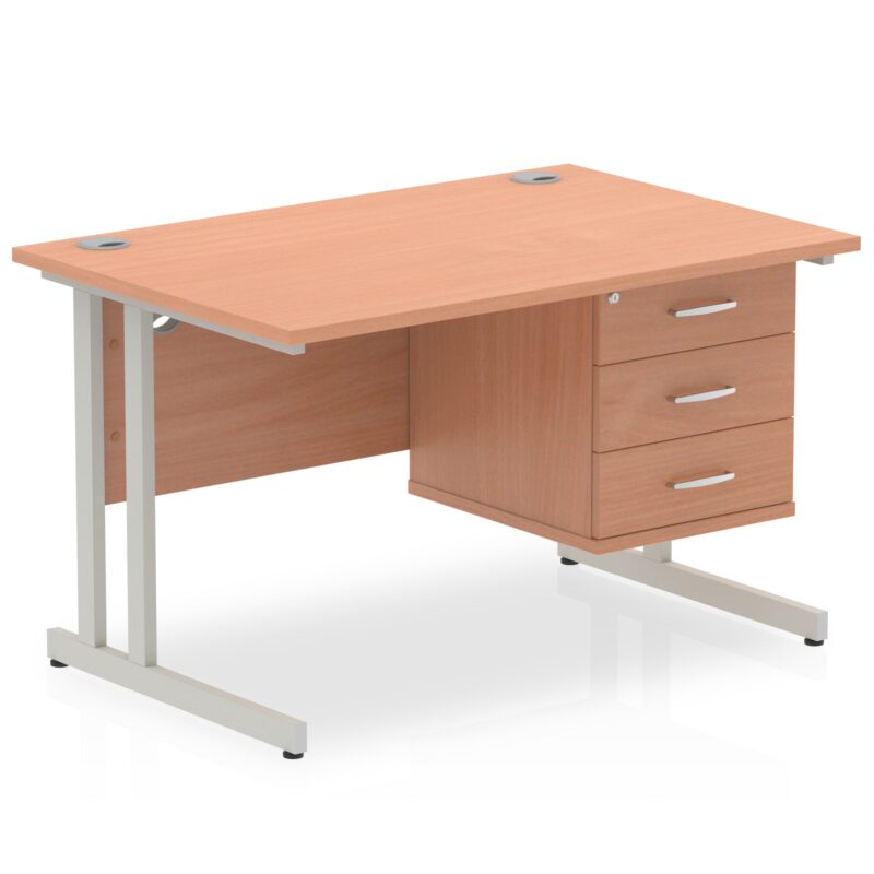OE - Impulse 1200mm Cantilever Straight Desk With Single Fixed Pedestal - Image 7