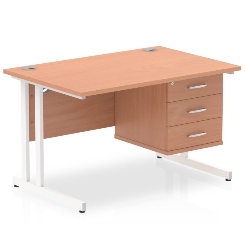 OE - Impulse 1200mm Cantilever Straight Desk With Single Fixed Pedestal - Image 8