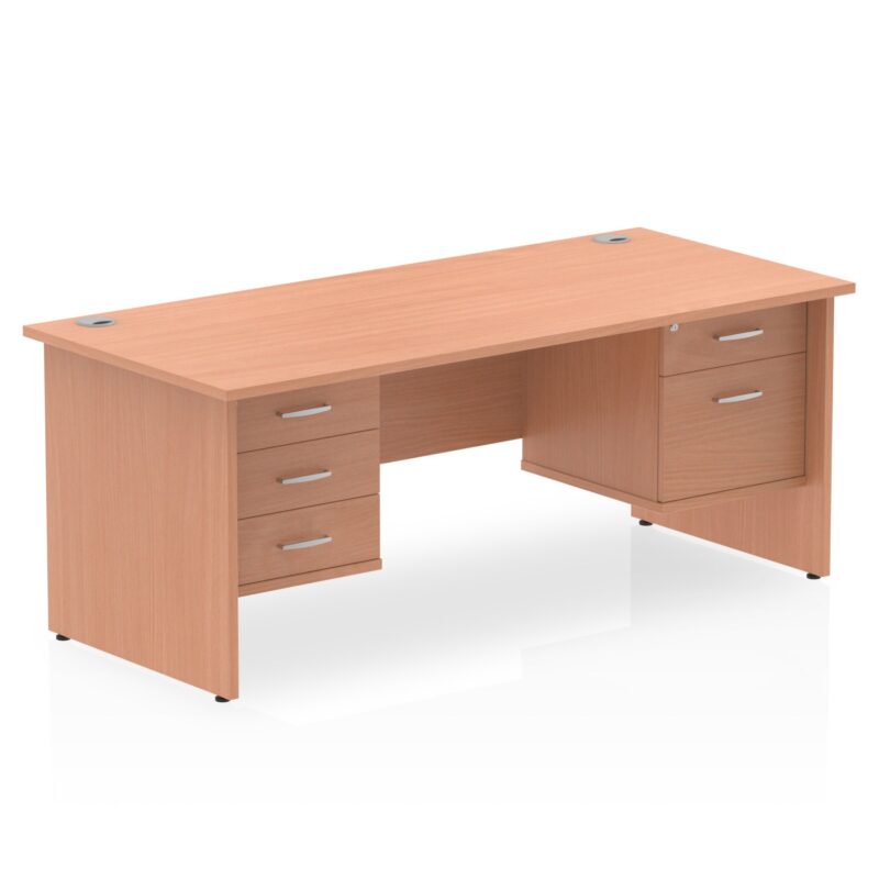 Impulse 1800mm Panel End Straight Desk With Two Fixed Pedestal - Image 2