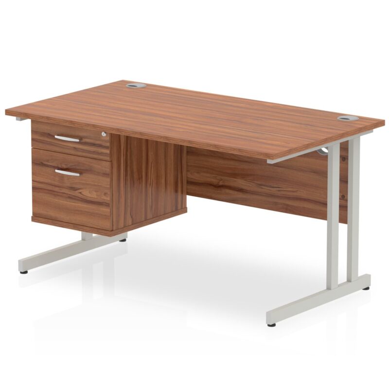 OE - Impulse 1400mm Cantilever Straight Desk With Single Fixed Pedestal - Image 9