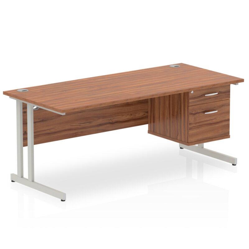 Impulse 1800mm Cantilever Straight Desk With Single Fixed Pedestal - Image 21