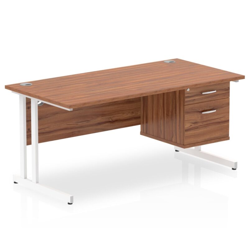 OE - Impulse 1600mm Cantilever Straight Desk With Single Fixed Pedestal - Image 10