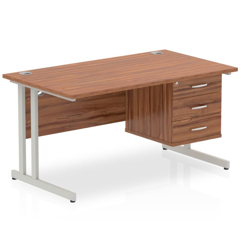OE - Impulse 1400mm Cantilever Straight Desk With Single Fixed Pedestal - Image 11
