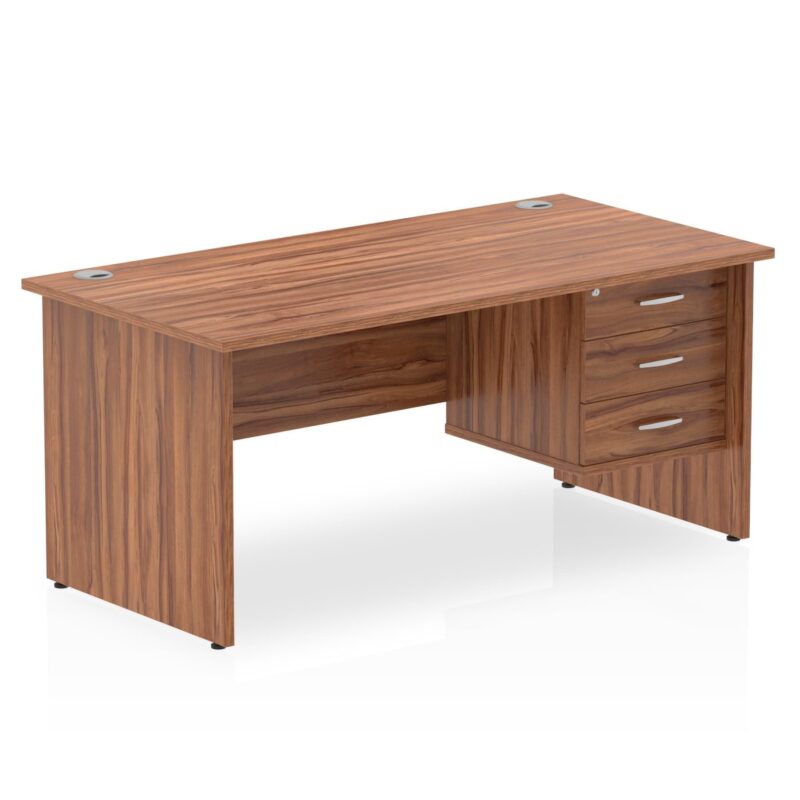 OE - Impulse 1600mm Panel End Straight Desk With Single Fixed Pedestal - Image 6