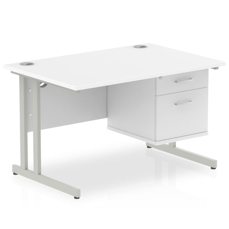 OE - Impulse 1200mm Cantilever Straight Desk With Single Fixed Pedestal - Image 13