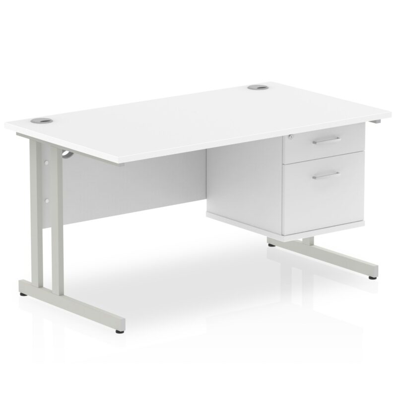 OE - Impulse 1400mm Cantilever Straight Desk With Single Fixed Pedestal - Image 13