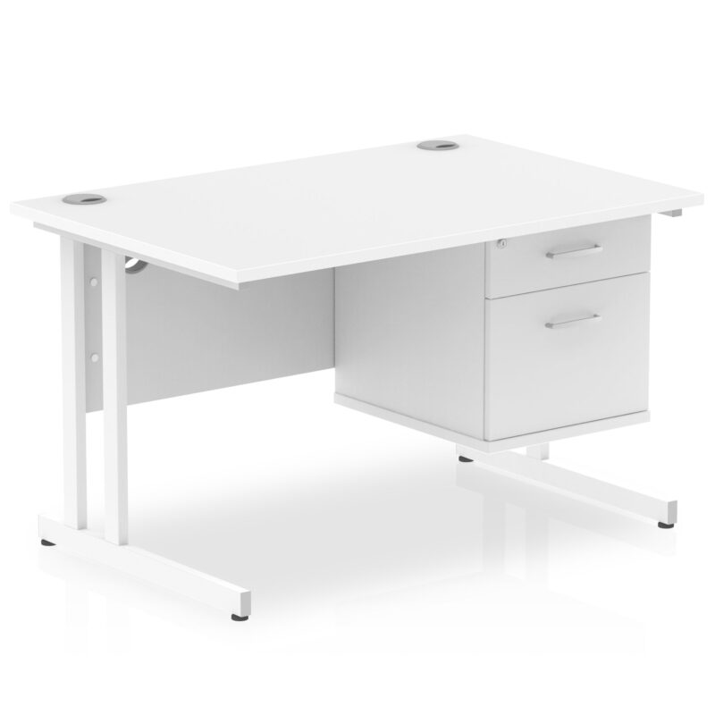 OE - Impulse 1200mm Cantilever Straight Desk With Single Fixed Pedestal - Image 14