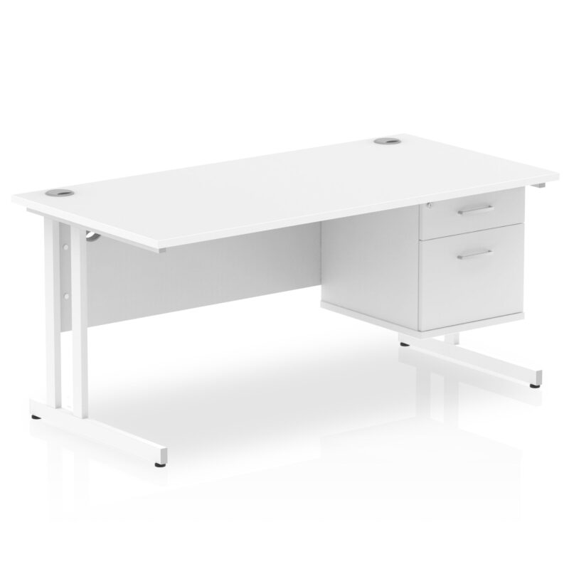 OE - Impulse 1600mm Cantilever Straight Desk With Single Fixed Pedestal - Image 14