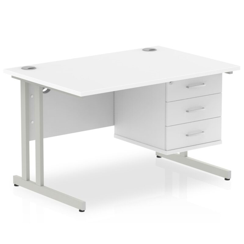 OE - Impulse 1200mm Cantilever Straight Desk With Single Fixed Pedestal - Image 15