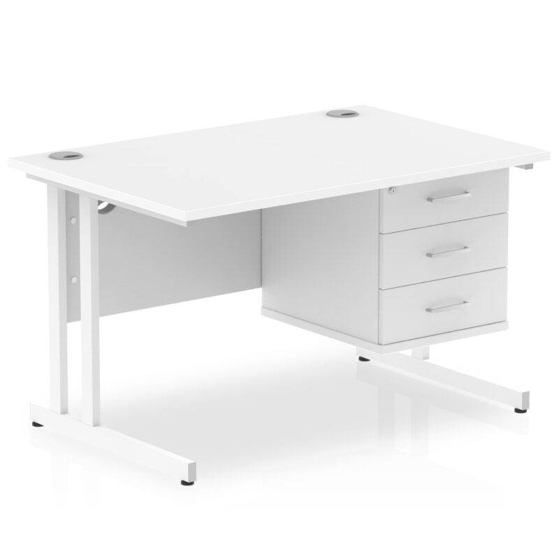 OE - Impulse 1200mm Cantilever Straight Desk With Single Fixed Pedestal - Image 16