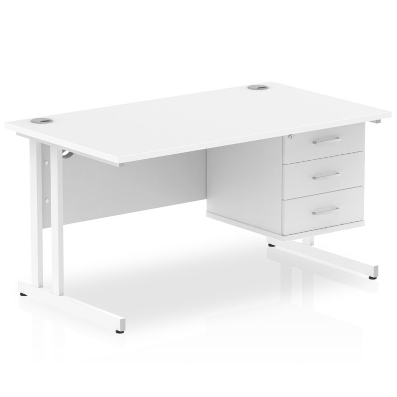OE - Impulse 1400mm Cantilever Straight Desk With Single Fixed Pedestal - Image 16