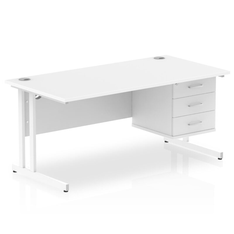 OE - Impulse 1600mm Cantilever Straight Desk With Single Fixed Pedestal - Image 16