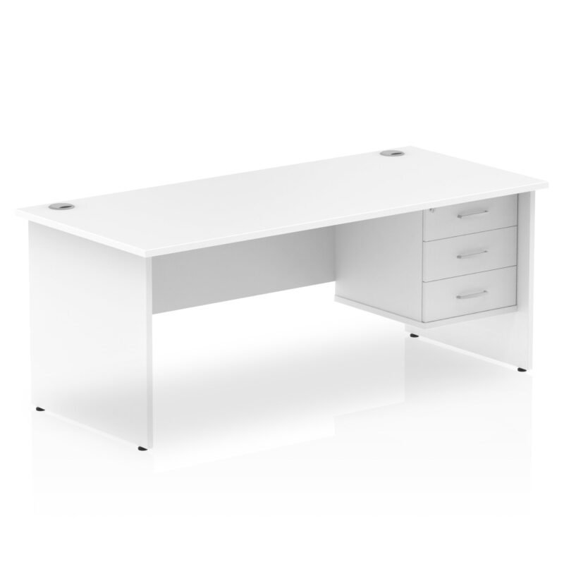 Impulse 1800mm Panel End Straigh Desk With Single Fixed Pedestal - Image 12