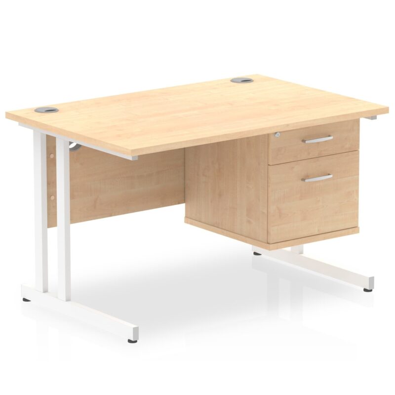 OE - Impulse 1200mm Cantilever Straight Desk With Single Fixed Pedestal - Image 18