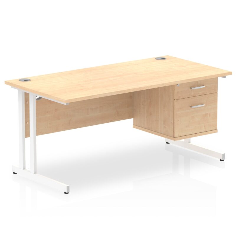 OE - Impulse 1600mm Cantilever Straight Desk With Single Fixed Pedestal - Image 18