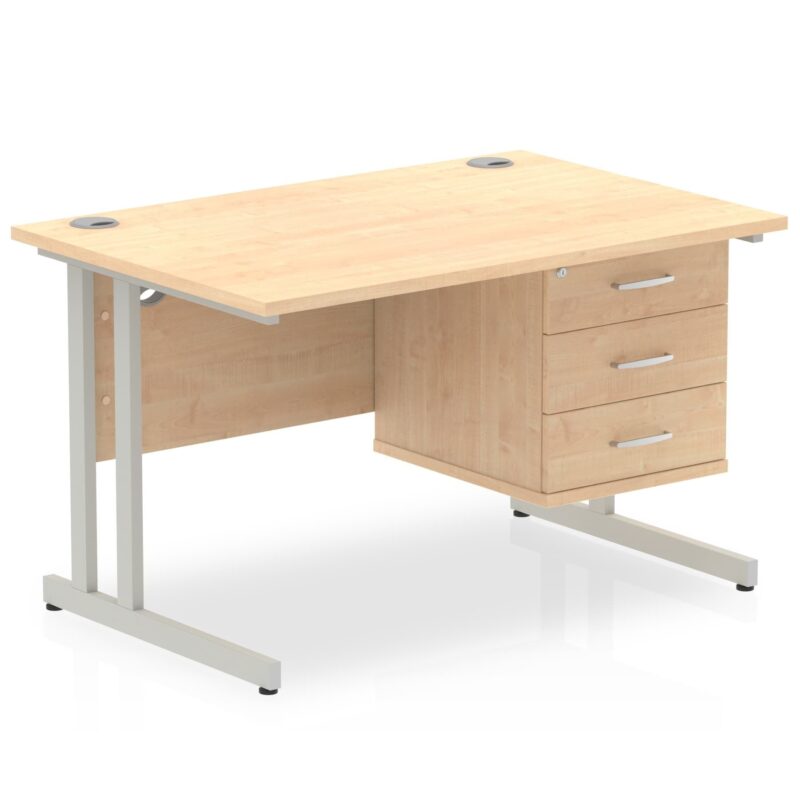 OE - Impulse 1200mm Cantilever Straight Desk With Single Fixed Pedestal - Image 19