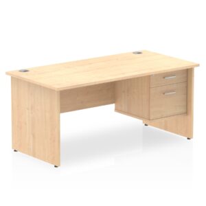 Impulse 1600mm Panel End Straight Desk With Single Fixed Pedestal - Image 5