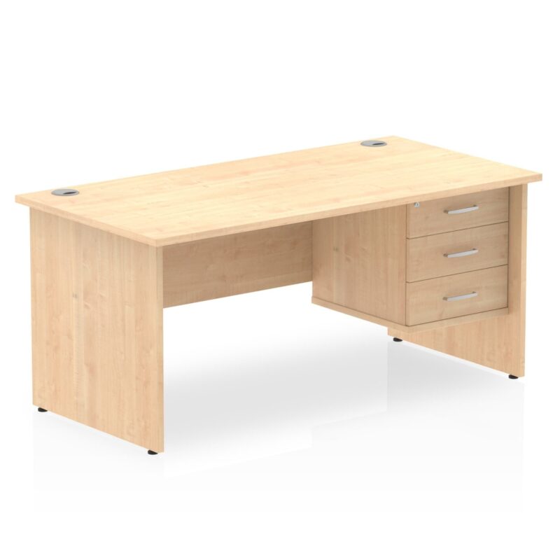 OE - Impulse 1600mm Panel End Straight Desk With Single Fixed Pedestal - Image 10