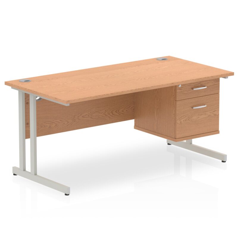 OE - Impulse 1600mm Cantilever Straight Desk With Single Fixed Pedestal - Image 21