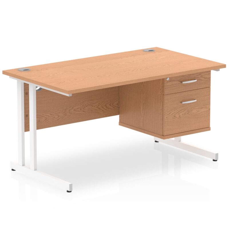 OE - Impulse 1400mm Cantilever Straight Desk With Single Fixed Pedestal - Image 22