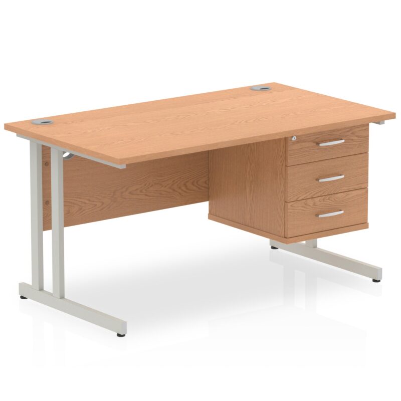 OE - Impulse 1400mm Cantilever Straight Desk With Single Fixed Pedestal - Image 23