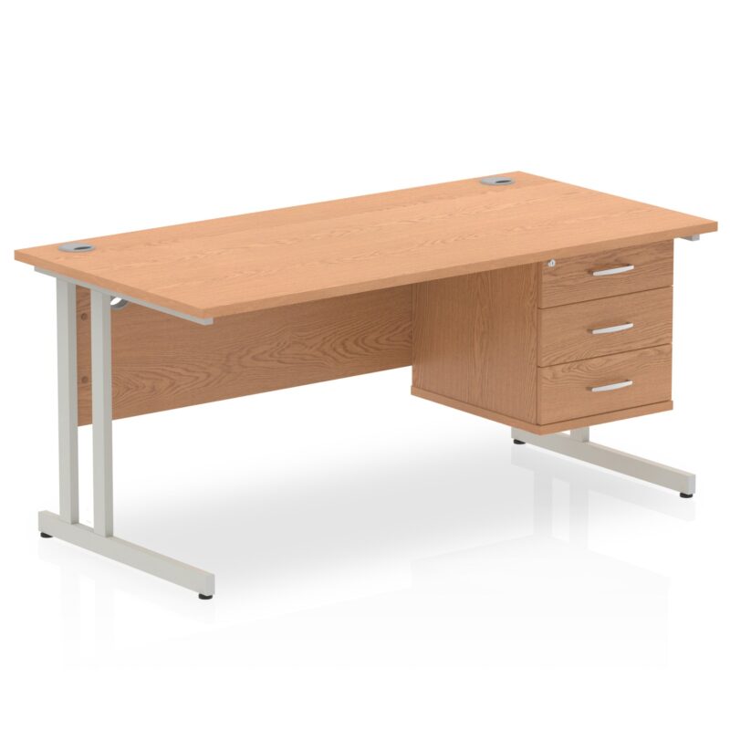 OE - Impulse 1600mm Cantilever Straight Desk With Single Fixed Pedestal - Image 23