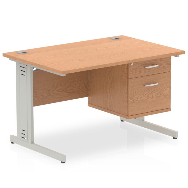 Impulse 1200mm Cable Managed Straight Desk With Single Fixed Pedestal - Image 13