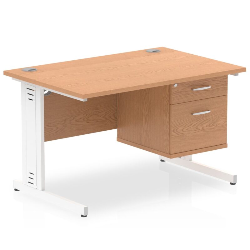 Impulse 1200mm Cable Managed Straight Desk With Single Fixed Pedestal - Image 15