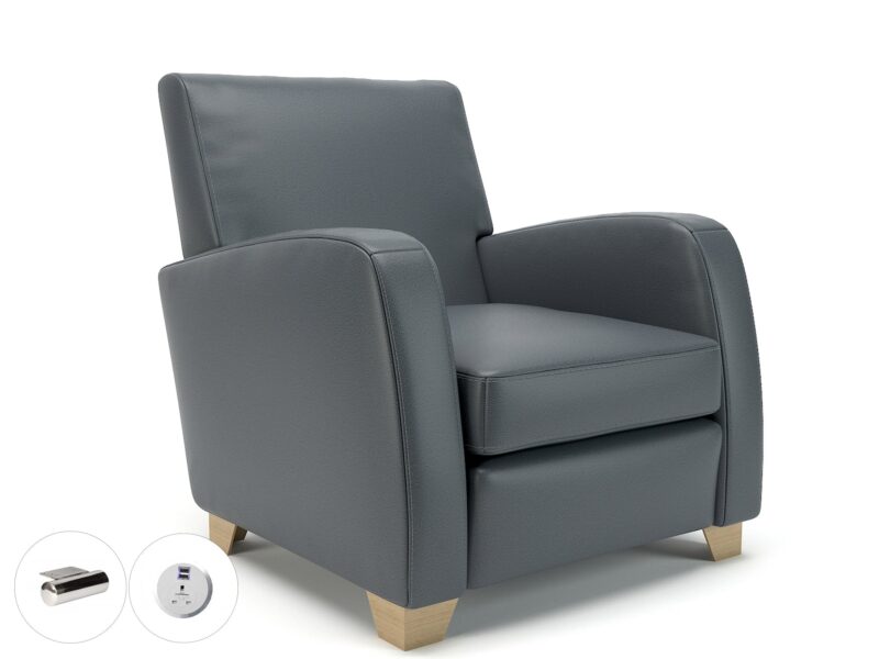 Wynne 81cm Wide Armchair in Cristina Marrone Ultima Faux Leather - Image 85