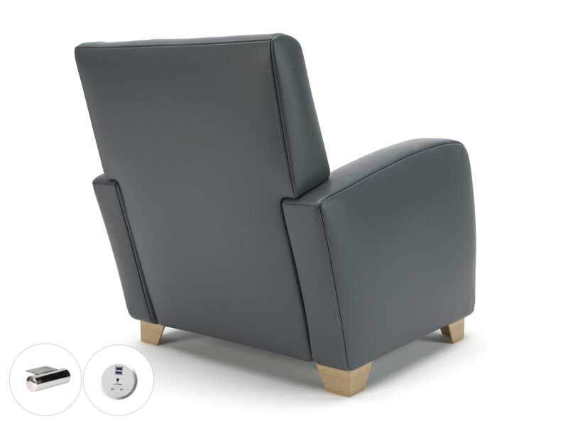 Wynne 81cm Wide Armchair in Cristina Marrone Ultima Faux Leather - Image 2
