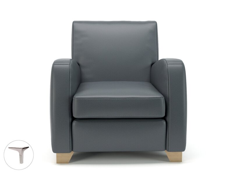 Wynne 81cm Wide Armchair in Cristina Marrone Ultima Faux Leather - Image 3
