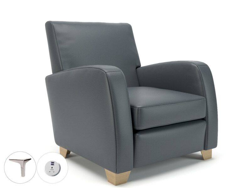 Wynne 81cm Wide Armchair in Cristina Marrone Ultima Faux Leather - Image 87